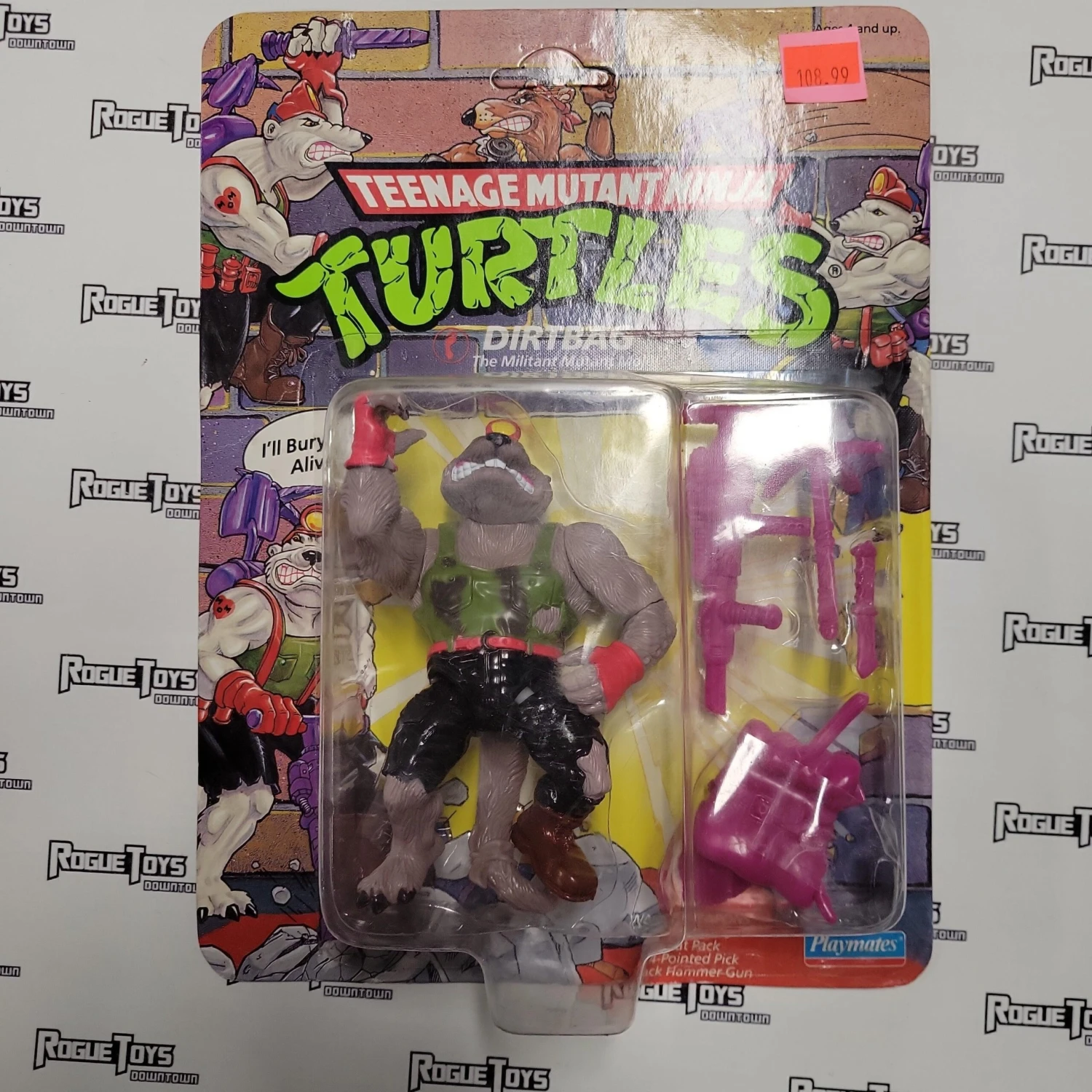 Las Vegas Downtown PLAYMATES Vintage TMNT, 1991, Dirtbag 3 Las Vegas Downtown PLAYMATES Vintage TMNT, 1991, Dirtbag