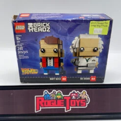 Las Vegas West Lego Brick Headz Back To The Future Marty McFly & Doc Brown (Opened, Damaged Box) (Sealed Bags W/ Instructions)